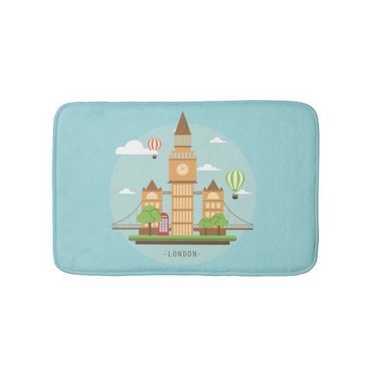 Londen Engeland bezienswaardigheden Bath Mat Aqua (Voorkant)