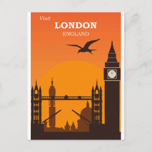 Londen Engeland Bezienswaardigheden Vintage Travel Briefkaart