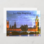 Londen, Engeland, Big Ben, Parlement. Gepersonalis Briefkaart (Voorkant / Achterkant)