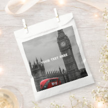 Londen Engeland Big Ben Vintage Zwart en wit Favor