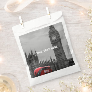 Londen Engeland Big Ben Vintage Zwart en wit Favor Bedankzakje