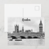 Londen Engeland Big Ben Westminster Reizen Briefkaart (Voorkant / Achterkant)