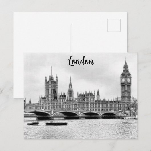 Londen Engeland Big Ben Westminster Reizen Briefkaart (Voorkant / Achterkant)
