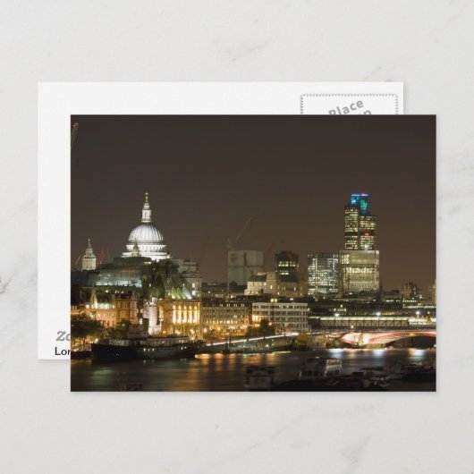 Londen, Engeland bij Night Briefkaart (Voorkant / Achterkant)