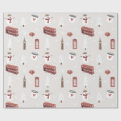 Londen Engeland Brits kerstinpakpapier Cadeaupapier (Vlak)