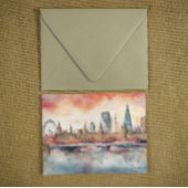 Londen Engeland City Silhouette Waterverf Painting Briefkaart