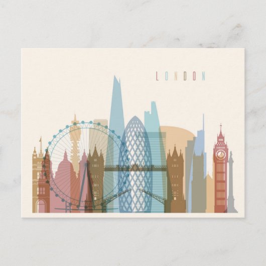 Londen, Engeland | City Skyline Briefkaart (Voorkant)