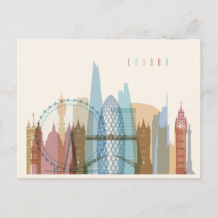 Londen, Engeland City Skyline Briefkaart