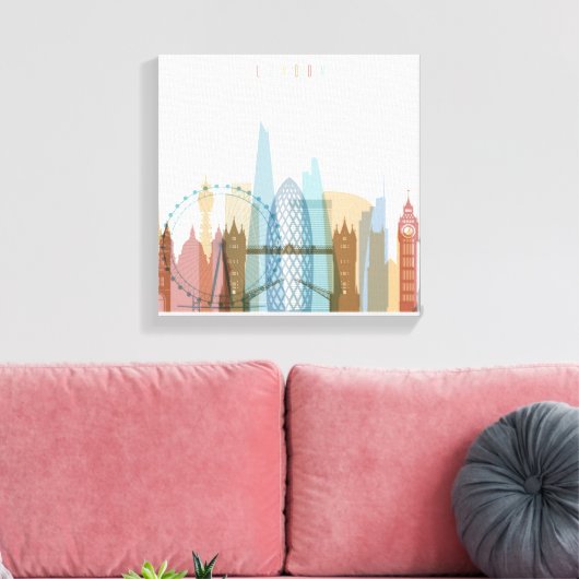 Londen, Engeland | City Skyline Canvas Afdruk (Insitu (Woonkamer))