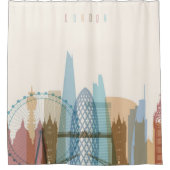 Londen, Engeland | City Skyline Douchegordijn (Voorkant)