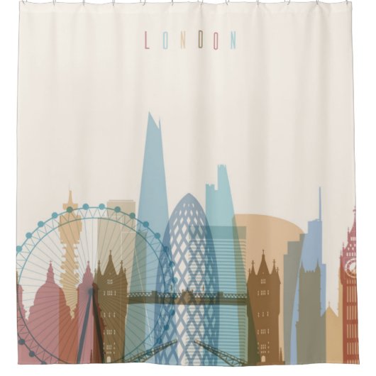 Londen, Engeland | City Skyline Douchegordijn (Voorkant)