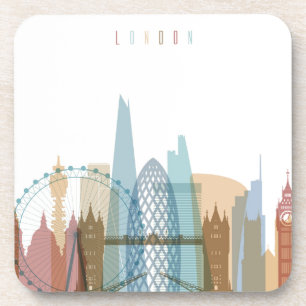 Londen, Engeland   City Skyline Drankjes Onderzetter