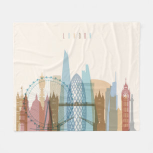 Londen, Engeland City Skyline Fleece Deken