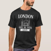 Londen Engeland City Skyline Kaart Reizen T-shirt (Voorkant)