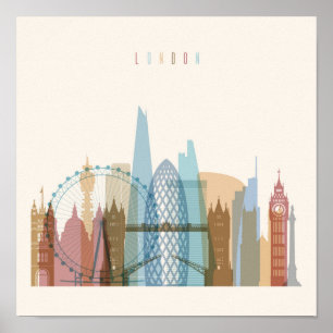 Londen, Engeland   City Skyline Poster