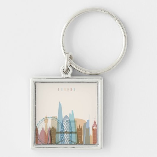 Londen, Engeland | City Skyline Sleutelhanger (Voorkant)