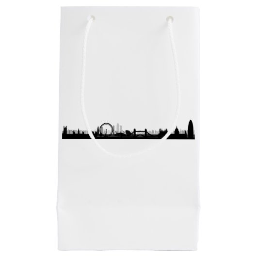 Londen Engeland City Skyline Thema Kleine Gift Bag Klein Cadeauzakje (Voorkant)