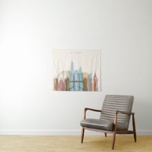Londen, Engeland   City Skyline Wandkleed