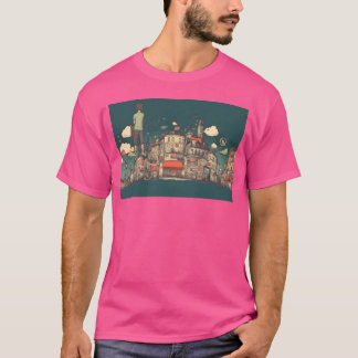 Londen Engeland Dreamcore Silhouette Stadsgezicht T-shirt