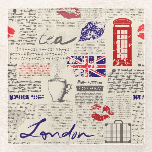 Londen, Engeland Glazen Onderzetter (Voorkant)