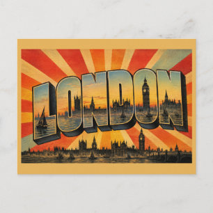 Londen Engeland Gotische Rivieroevers Vintage Kuns Briefkaart