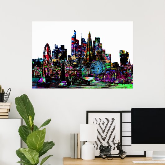 Londen, Engeland, graffiti Poster (Thuiskantoor)