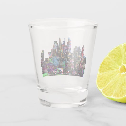 Londen, Engeland, graffiti Shot Glass Shot Glas (Achterkant)