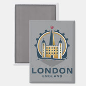 Londen Engeland Groot-Brittannië Magneet (Voorkant / Achterkant)
