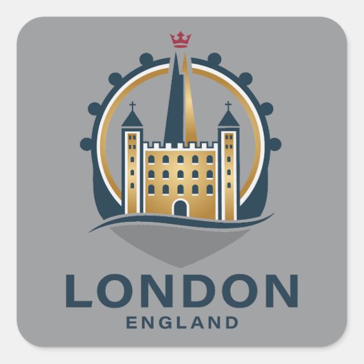 Londen Engeland Groot-Brittannië Vierkante Sticker (Voorkant)