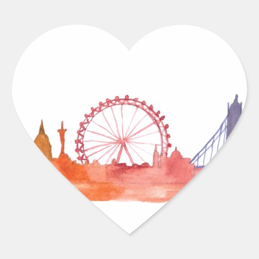 Londen Engeland Hart Sticker (Voorkant)