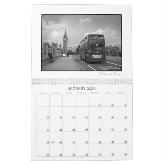 Londen, Engeland - Kalender 2025 (Jan 2026)