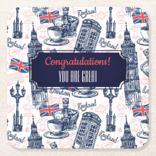 Londen, Engeland Kartonnen Onderzetters