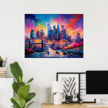 Londen Engeland Kleurrijke Abstracte Kunst