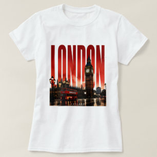 Londen Engeland Koninklijke Landmerken Theems Stad T-shirt