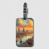 Londen Engeland Kunst in stijl van Edouard Leon Co Bagagelabel (Voorkant (verticaal))