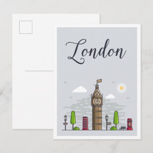 Londen Engeland Kunst Reizen Illustratie Briefkaart (Voorkant / Achterkant)