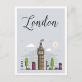 Londen Engeland Kunst Reizen Illustratie Briefkaart (Voorkant)