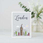Londen Engeland Kunst Reizen Illustratie Briefkaart (Staand voorkant)