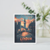 Londen Engeland Kunst Vintage Illustratie Reizen Briefkaart (Staand voorkant)