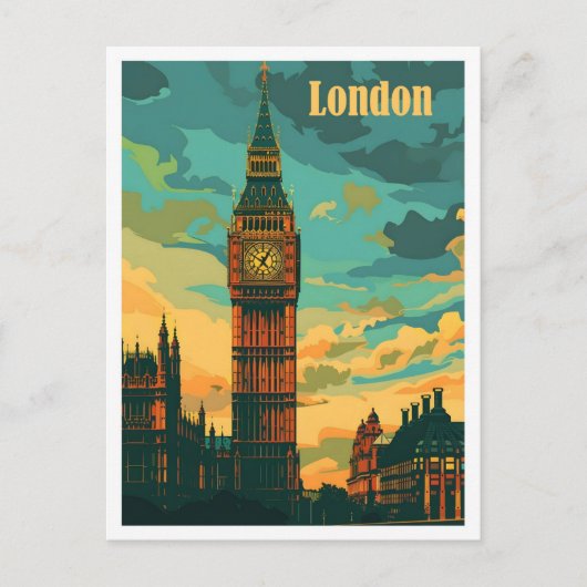 Londen Engeland Kunst Vintage Reizen Briefkaart (Voorkant)