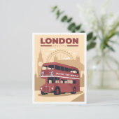 Londen Engeland Kunst Vintage Reizen Illustratie Briefkaart (Staand voorkant)