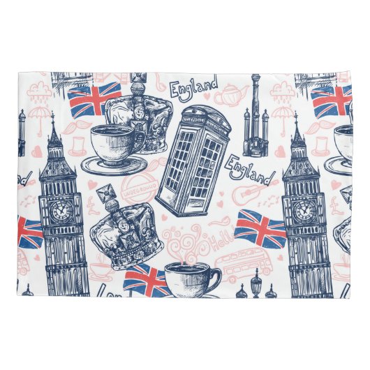 Londen, Engeland Kussensloop (Achterkant-Links)