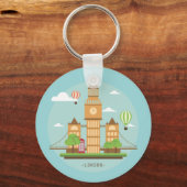 Londen Engeland Landmarks Stickers Sleutelhanger (Voorkant)