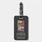 Londen, Engeland | Levendig ontwerp Bagagelabel (Achterkant verticaal)