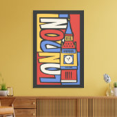 Londen, Engeland | Levendig ontwerp Canvas Afdruk (Insitu (Woonkamer))