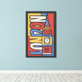 Londen, Engeland | Levendig ontwerp Canvas Afdruk (Insitu (Houten vloer))