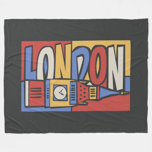 Londen, Engeland | Levendig ontwerp Fleece Deken (Voorkant (Horizontaal))