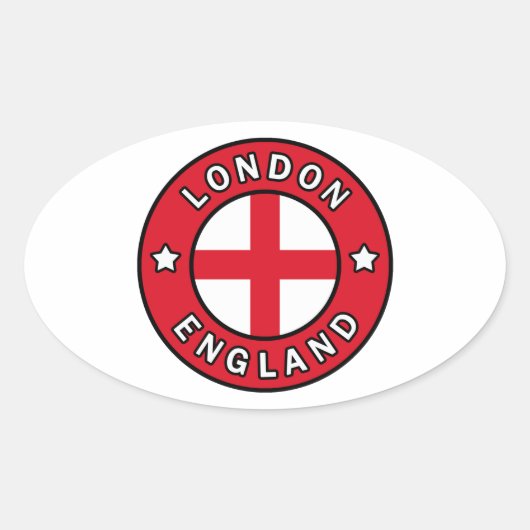 Londen Engeland Ovale Sticker (Voorkant)