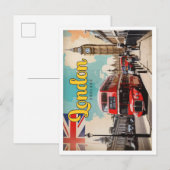 Londen Engeland Pop Art Travel Illustration Briefkaart (Voorkant / Achterkant)