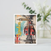 Londen Engeland Pop Art Travel Illustration Briefkaart (Staand voorkant)